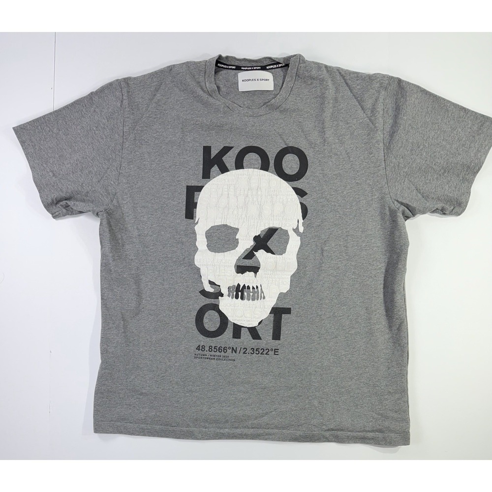 The Kooples X Sport T Shirt XL Gray Gothic Skull Grunge